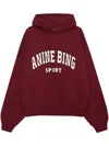 Anine Bing Long Sleeve Hooded Sweatshirt In Red