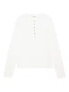 Anine Bing Alessia Button-front Ribbed Top In White