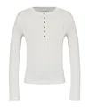 Anine Bing Alessia Button-front Ribbed Top In White