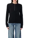 Anine Bing Striped Long Sleeve Tshirt In Black