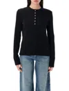 Anine Bing Striped Long Sleeve Tshirt In Black