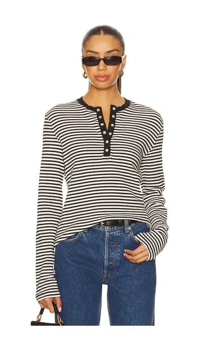 Anine Bing Alessia Long Sleeve Tee In Black
