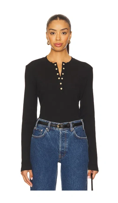 Anine Bing Alessia Long Sleeve Tee In Black