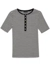 Anine Bing Alessia Striped Stretch-cotton T-shirt In Multiriga