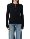 Anine Bing Striped Long Sleeve Tshirt In Black