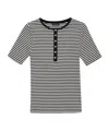 Anine Bing Alessia Striped Stretch-cotton T-shirt In Black
