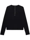 Anine Bing Striped Long Sleeve Tshirt In Black