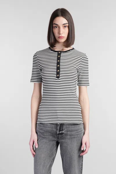 ANINE BING ALESSIA T-SHIRT IN BLACK COTTON