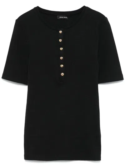 ANINE BING ALESSIA T-SHIRT WOMAN BLACK
