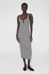 Anine Bing Alessia Tank Midi Dress In Cream And Black Stripe In Cream