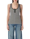Anine Bing Alessia Tank Top In Black Cotton