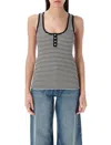 Anine Bing Alessia Tank Top In Black Cotton