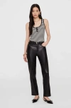 Anine Bing Alessia Tank Top In Black Cotton In Black