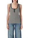 Anine Bing Alessia Tank Top In Black White Striped