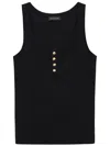 Anine Bing Alessia Scoop Neck Button Tank Top