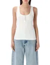 Anine Bing Ribbed Top Alessia In White
