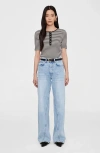 Anine Bing Alessia Striped Stretch-cotton T-shirt