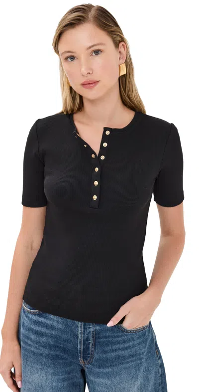 Anine Bing Striped Long Sleeve Tshirt In Black