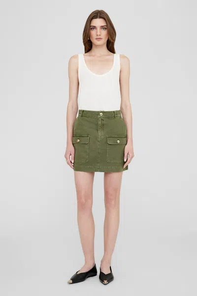 Anine Bing Aliza Skirt In Army Green