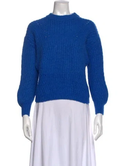 Pre-owned Anine Bing Alpaca Crew Neck Sweater In Blue