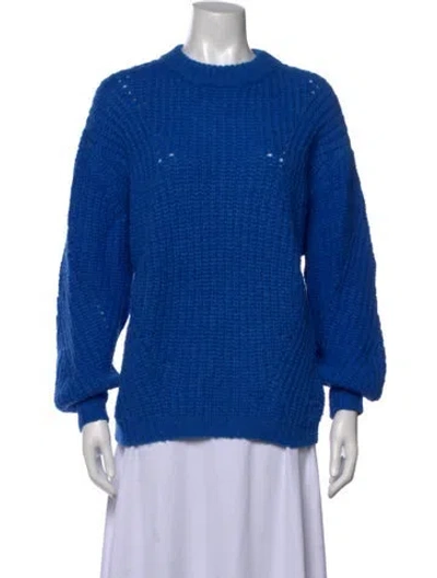 Pre-owned Anine Bing Alpaca Crew Neck Sweater In Blue