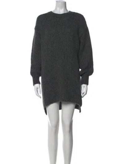 Pre-owned Anine Bing Alpaca Mini Dress In Grey