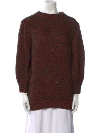 Pre-owned Anine Bing Alpaca Mock Neck Sweater In Brown