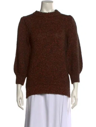 Pre-owned Anine Bing Alpaca Mock Neck Sweater In Brown