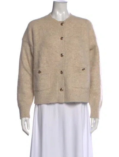 Pre-owned Anine Bing Alpaca Open Front Sweater In Neutral