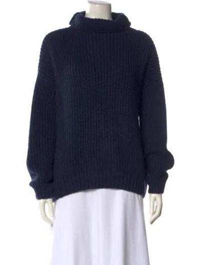 Pre-owned Anine Bing Alpaca Turtleneck Sweater In Blue