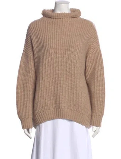 Pre-owned Anine Bing Alpaca Turtleneck Sweater In Neutral