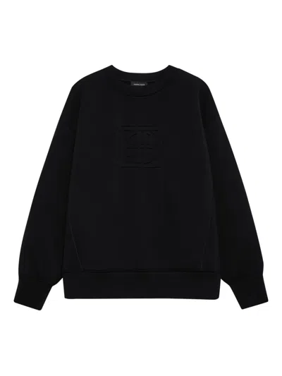 Anine Bing Alto Monogram Sweatshirt In Black