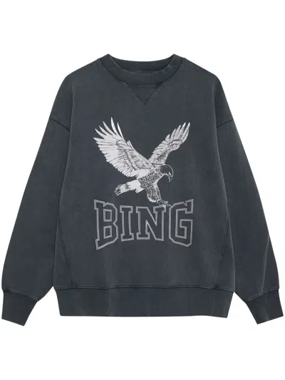 Anine Bing Alto Sweatshirt Retro Eagle - Washed Black Clothing