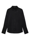 Anine Bing Amanda Dot Jacquard Blouse In Black