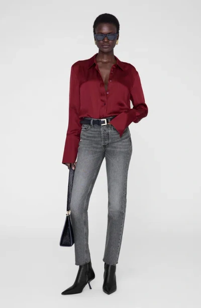 Anine Bing Amanda Shirt In Burgundy