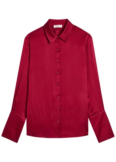 Anine Bing Amanda Silk-blend Shirt In Red