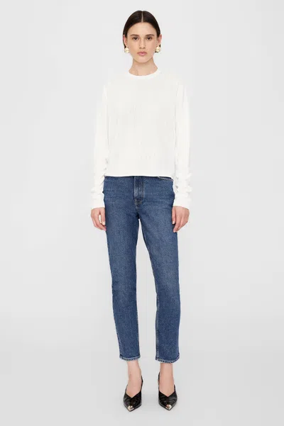 Anine Bing Amani Long Sleeve Tee In Ivory