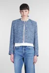 Anine Bing Cropped Tweed Jacket With Four Button Cuffs