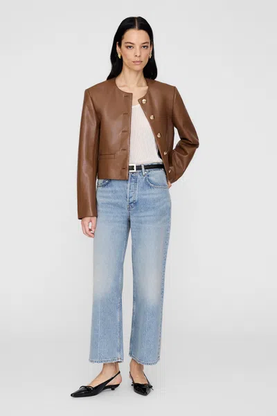 Anine Bing Amber Jacket - Cognac Recycled Leather S