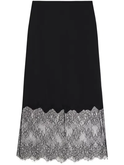 Anine Bing Amelie Lace-trim Skirt In Black