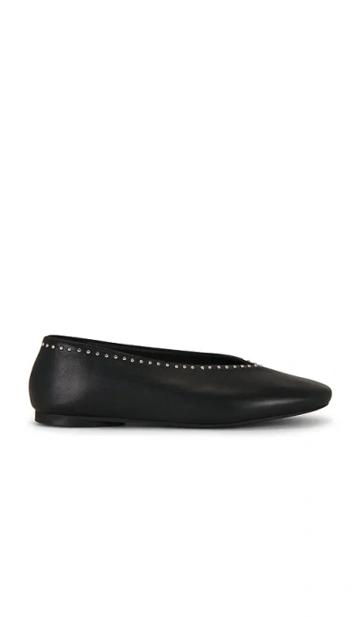 Anine Bing Ana Flats Smooth Leather In Black
