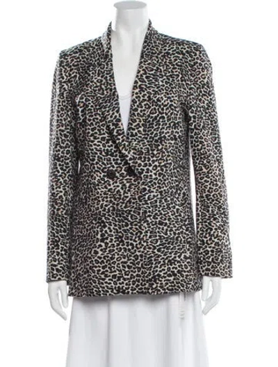 Pre-owned Anine Bing Animal Print Blazer In Neutral
