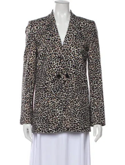 Pre-owned Anine Bing Animal Print Blazer In Neutral
