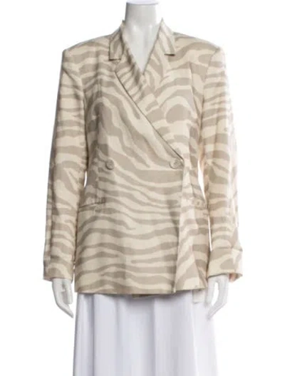 Pre-owned Anine Bing Animal Print Blazer In Neutrals
