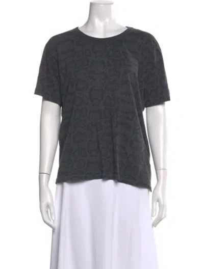 Pre-owned Anine Bing Animal Print Crew Neck T-shirt In Gray