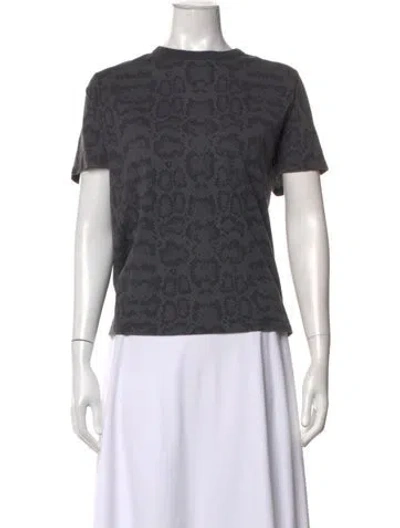 Pre-owned Anine Bing Animal Print Crew Neck T-shirt In Grey