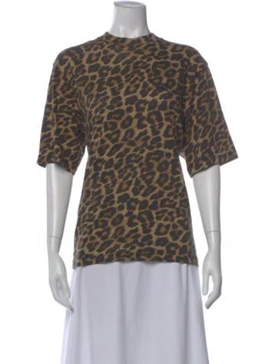 Pre-owned Anine Bing Animal Print Crew Neck T-shirt In Multi