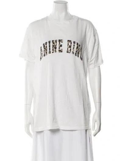 Pre-owned Anine Bing Animal Print Crew Neck T-shirt In Neutral