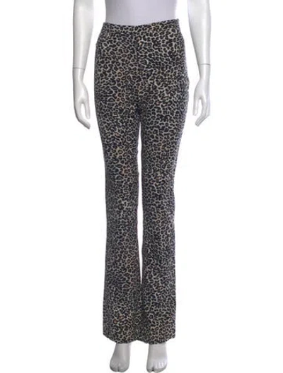 Pre-owned Anine Bing Animal Print Flared Pants In Neutrals