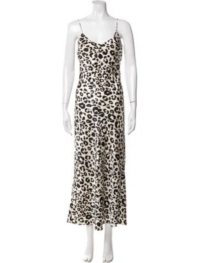 Pre-owned Anine Bing Animal Print Long Dress In Neutral